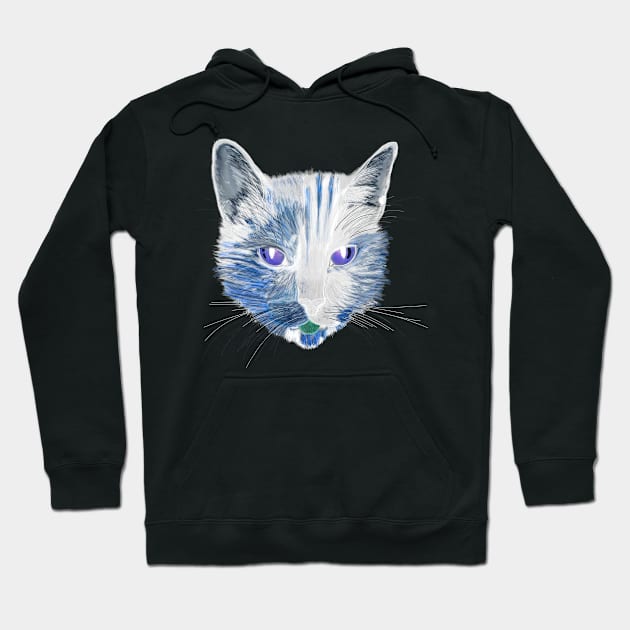 Tortoiseshell Cat Digital Art (Invert) Hoodie by IgorAndMore